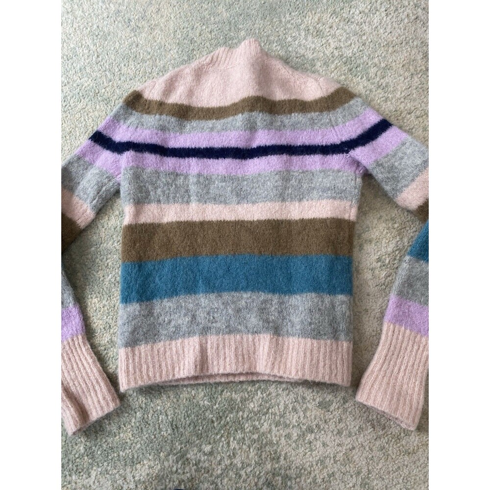 J Crew Sz XS Point Sur Knit Striped Pullover Sweater Alpaca Merino Wool Blend - Picture 2 of 6